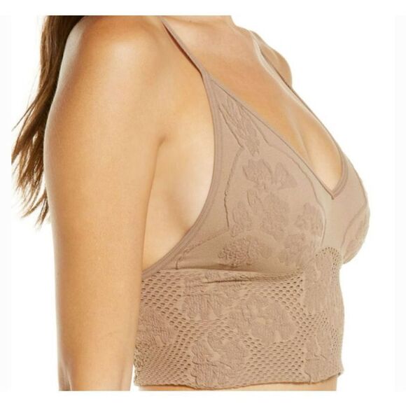 Free People Intimately NWT candy seamless bra Sand Seamless Crop M/L - Picture 6 of 6